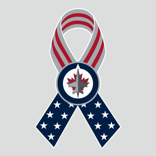 Winnipeg Jets Ribbon American Flag logo iron on paper